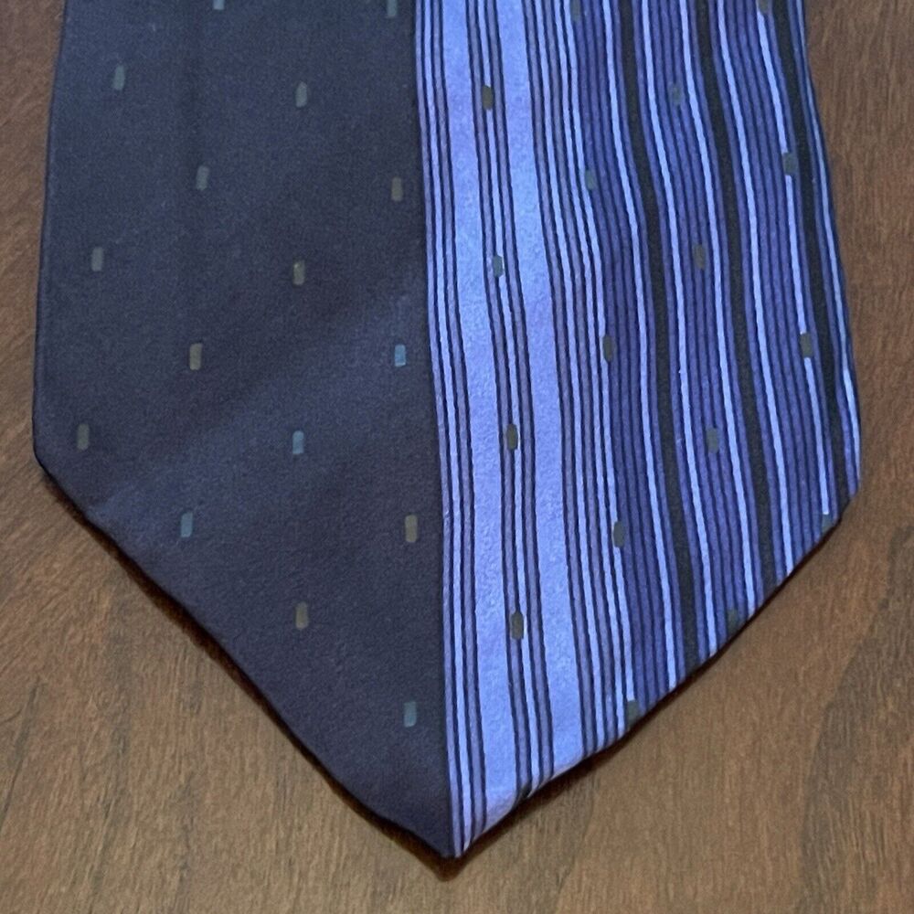 Vintage Von Furstenberg Blue Black 100% Silk Men’s Neck Tie Made In Italy